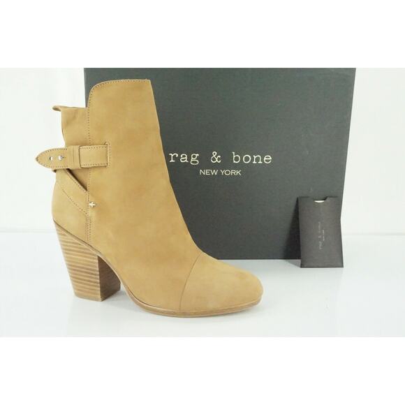 Rag & Bone Kinsey Brown Suede Block Heels Ankle Boots Size 38 $595 NIB - Picture 2 of 11